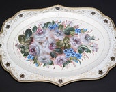 Nice metal tray with floral decoration on a white background - Soviet Union - USSR