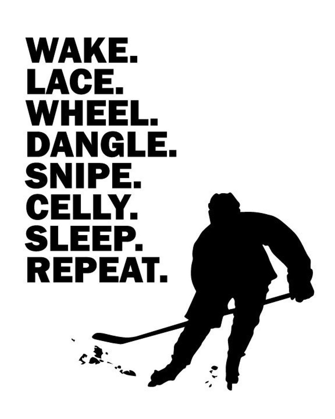 Hockey Poster 8x10 Vector File Wake Lace Wheel Dangle Etsy