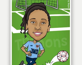 Custom Soccer Caricature From Photo, Soccer Player Gift, Personalized Soccer Coach Portrait, Soccer Team Cartoon, Athlete Birthday Gift