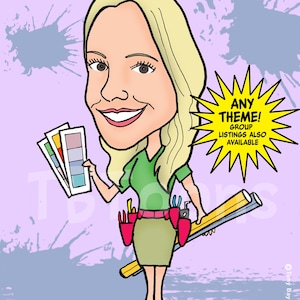 Custom Caricature Portrait Drawing From Photo Personalized Cartoon Digital Illustration Birthday Graduate Boss Retirement Family Gift!
