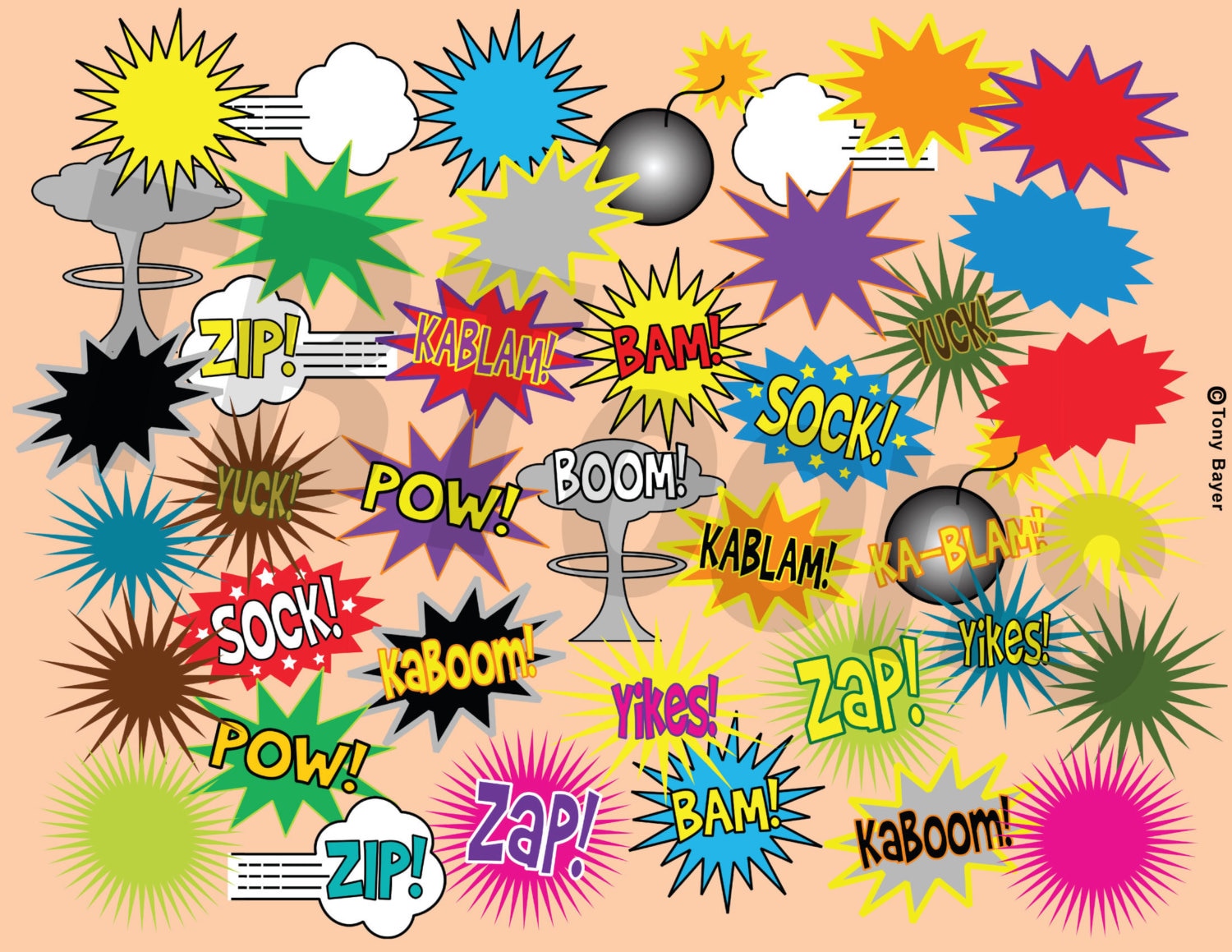 Comic Pow Clip Art Printable