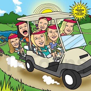 3-7ppl Niestandardowy portret karykatury Spersonalizowany cyfrowy rysunek kreskówki Ilustracja ze zdjęcia Grupa Przyjaciel Rodzina Urodziny Prezent na Boże Narodzenie