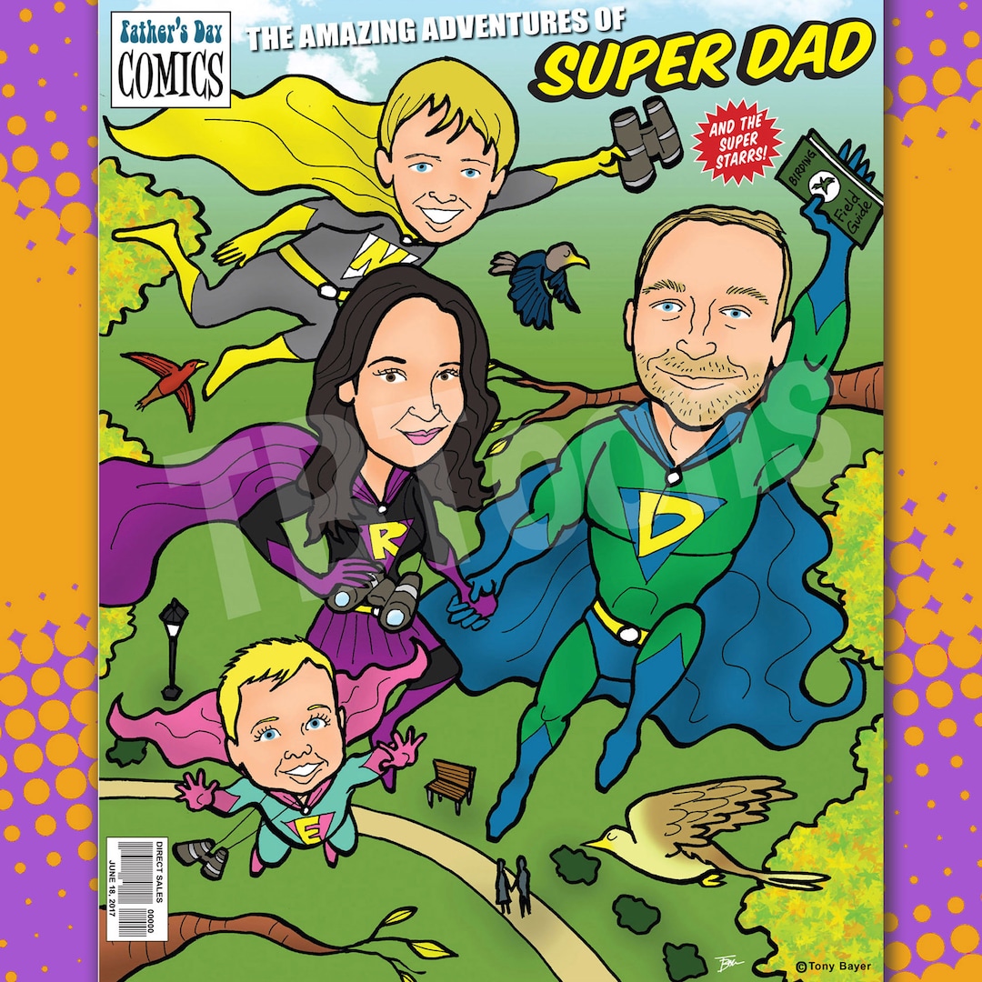 Custom Comic Book Cover / Superhero Cartoon Caricature Drawing From ...