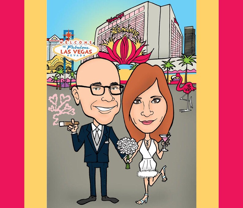 Paar Karikatur Porträt, benutzerdefinierte digitale Cartoon Zeichnung vom Foto, personalisierte Hochzeitstag Kunstwerk, romantische Illustration Bild 17