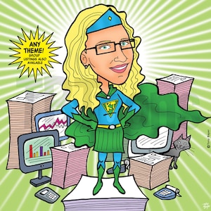 Benutzerdefinierte Karikatur Porträt Zeichnung vom Foto / Personalisierte Comic Cartoon Cartoon Illustration / Geburtstag Freund Boss Ruhestand Geschenk