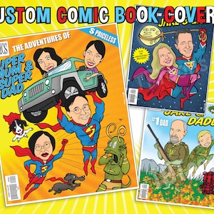 Custom Comic Book Cover / Superhero Cartoon Caricature Drawing From Photo / Digital Personalized Fantasy Illustration Commission Gift Idea