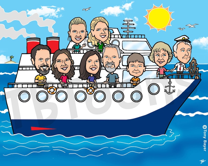 8-16ppl Benutzerdefinierte Karikatur-Porträtzeichnung vom Foto, personalisierte Karikaturillustration für Gruppenbüroangestellt- Ruhestands-Familienfreund Bild 17