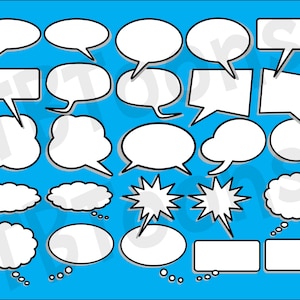 Speech Chat dachte Blasen Photo Booth Clipart - 25 digitale Dateien