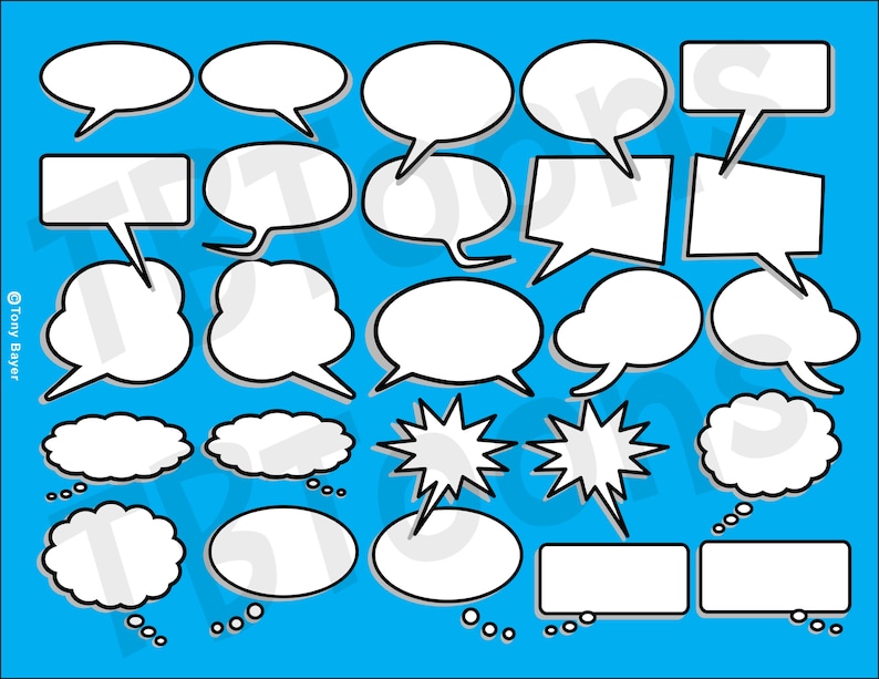 Speech Talk Chat Thought Bubbles Photo Booth Clipart