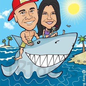 Paar Karikatur Porträt, benutzerdefinierte digitale Cartoon Zeichnung vom Foto, personalisierte Hochzeitstag Kunstwerk, romantische Illustration Bild 7