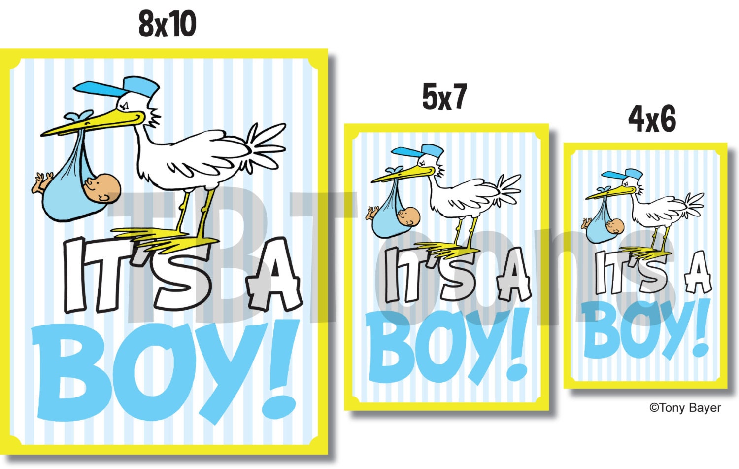 Baby Shower Decorations Boy Printable Art 8x10 5x7 &amp; 4x6 - Etsy
