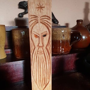 magical Odin statue norse god wooden figure asatru altar allfather