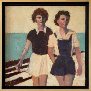 Retro Women Original Oil Painting