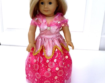 PINK princess dress , fits most 18" dolls