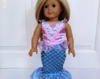 Ariel dress fits American Girl  and similar dolls