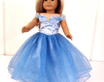 Cinderella dress fits American Girl  and similar dolls