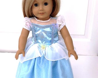 Cinderella inspired dress, fits most 18" dolls