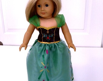 Vestido de Anna, apto para muñecas American Girl y similares.