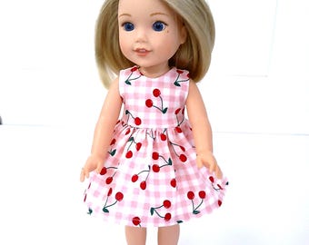 WELLIE WISHER pink cotton knit print dress .
