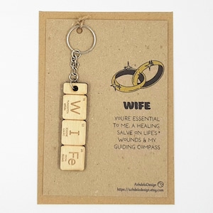 Wife Keyring Gift | I Love You | Science Quirky Keychain | Periodic Table | Chemistry Elements | Fun Anniversary or Valentines Day Present