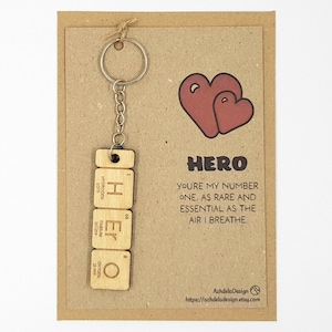 Hero Keyring Gift | Science Quirky Keychain Gift | Periodic Table | Chemistry Elements | Anniversary Present | Valentines Day Gift