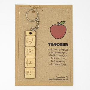 Teacher Keyring Gift | Science Quirky Keychain | Periodic Table | Chemistry Elements | Fun Quirky End Of Term Teacher Present