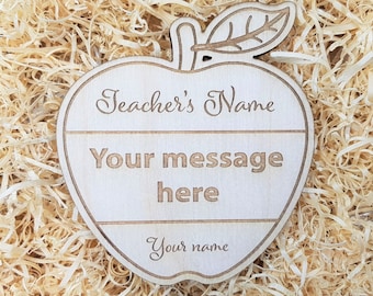 Teacher Apple Coaster or Apple Hanging Ornament, End of Term Teacher Gift, Personalise with your own Message, Made to Order