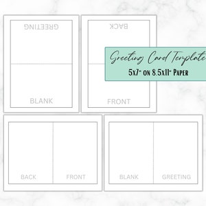 Plantilla de Canva para tarjetas de felicitación con etiquetas para hacer tú mismo: diseño de tarjetas, tamaño 5 x 7 en papel de tamaño carta de 8,5 x 11, vertical u horizontal