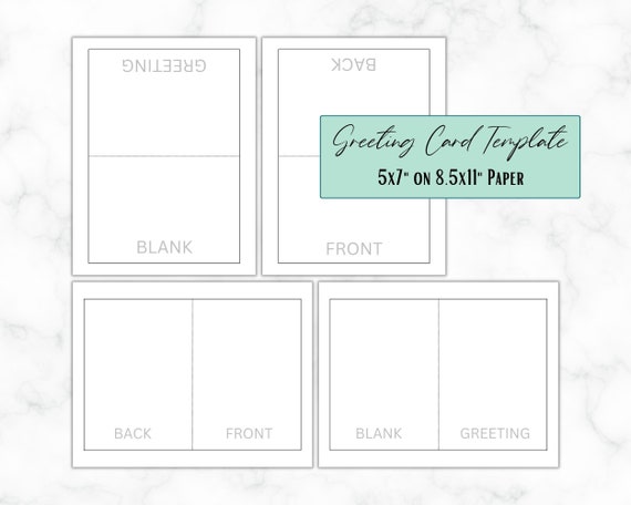 DIY Labelled Greeting Card Canva Template Card Design 5x7 - Etsy
