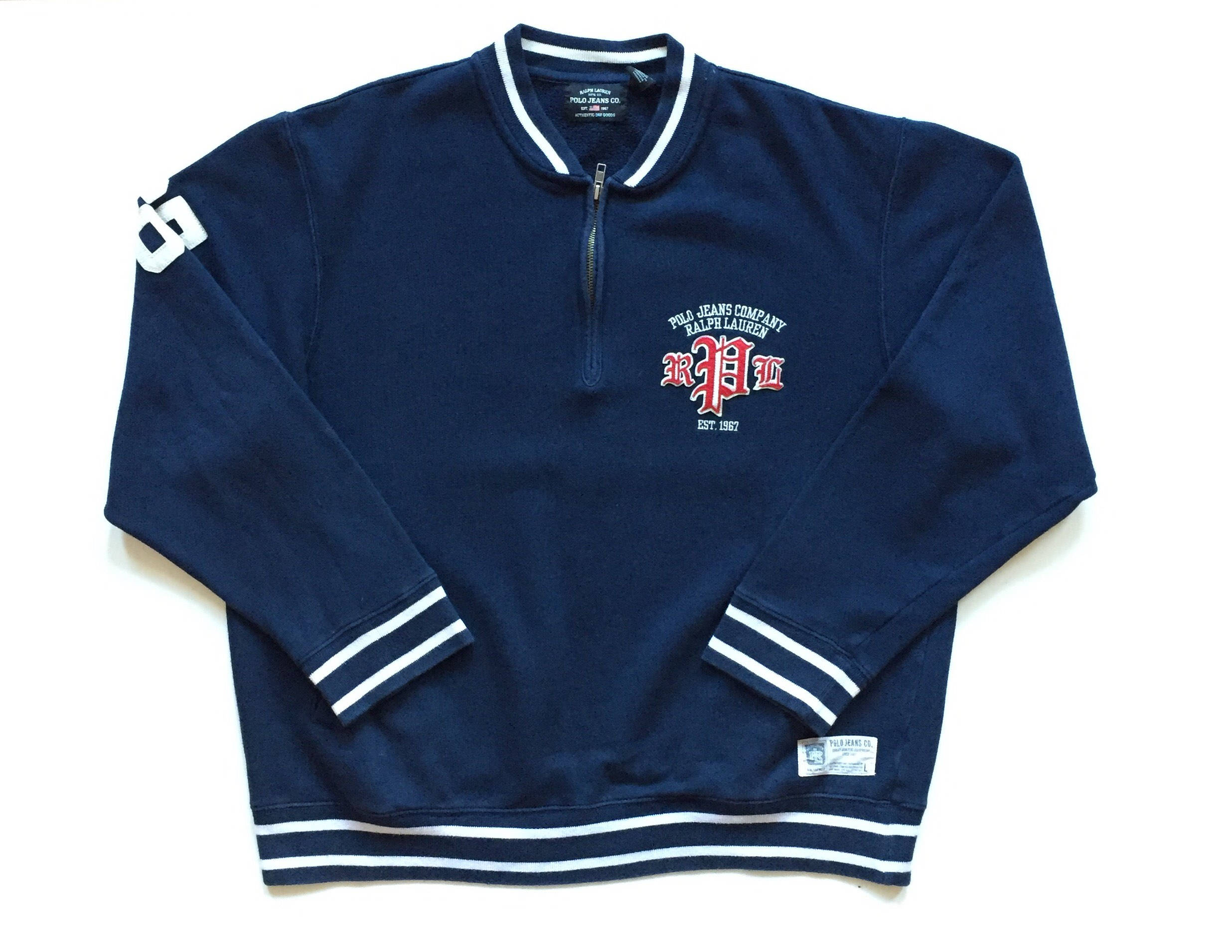 Polo Lauren Pullover Text Zip Jacket Rpl English Ralph 1967 Old Lightweight Co Half Jeans zMUpSV