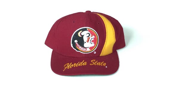 Floroda State Seminoles Snapback Noles Snap Back Strapback Hat One Size Adult Unisex Twill Nutmeg Brim Script 90s Colour Block NCAA Football