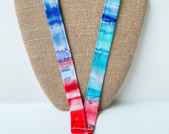 Tie Dye Lanyard, Water Color Lanyard, Multicolored Lanyard, Hippie Lanyard
