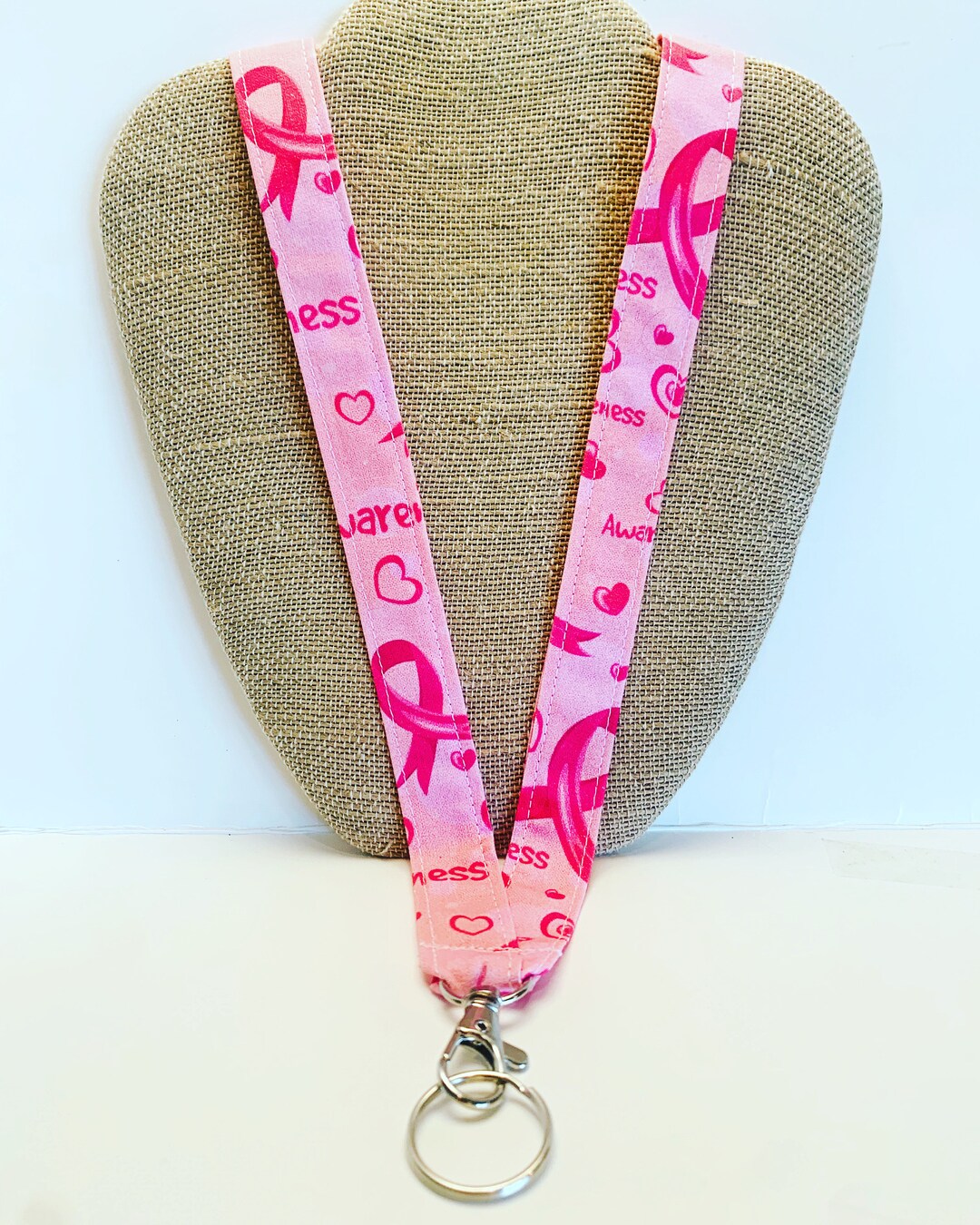 Awareness Lanyard, Breast Cancer Lanyard, Pink Ribbon Lanyard Etsy