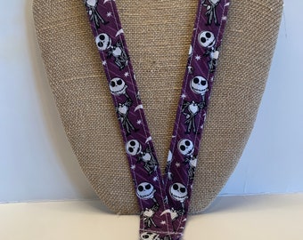 Jack Skellington Lanyard ID Badge holder,  Halloween Lanyard, Skeleton Lanyard