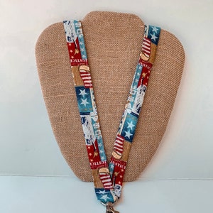 U.S. Government USA Flag Lanyard ID Holder Badge Holder. United States of America Red, White and Blue Stars and Stripes pledge of allegiance
