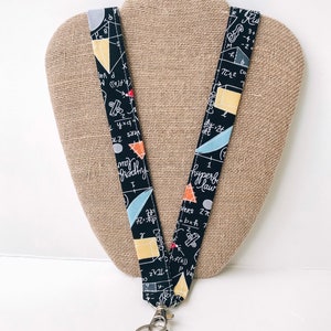 Algebra Geometry Equations Lanyard ID Badge Holder Teacher Lanyard