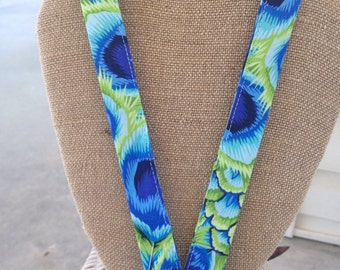 Peacock Lanyard ID Badge Holder