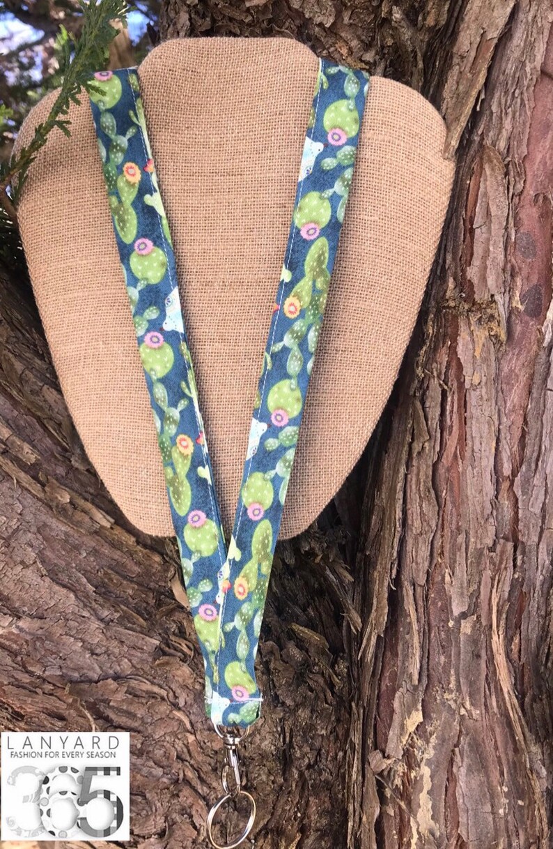 Cactus Lanyard ID Badge Holder / Cactus Lanyard / Succulent Lanyard image 3