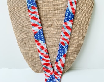 History Teacher, U.S. Government, USA Flag Lanyard ID Holder Badge Holder. United States of America, Red, White and Blue, Stars and Stripes