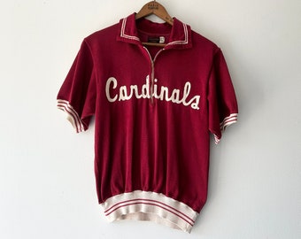 40s cardinals baseball quarter zip polo