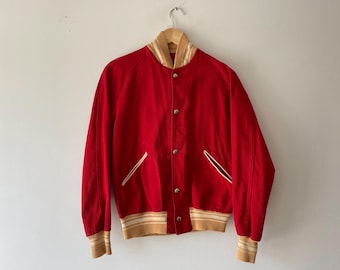 ☆40s~LOWE&CAMPBELL Patchwork Worn Varsity Jacket Size S