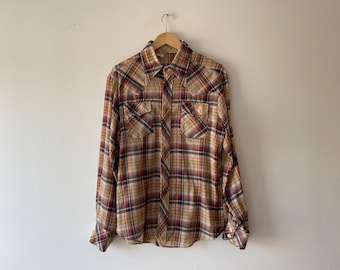 1960 年代のヴィンテージ チェック柄フランネル シャツ