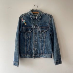 vintage 60s levis big E denim hippie trucker jacket image 2