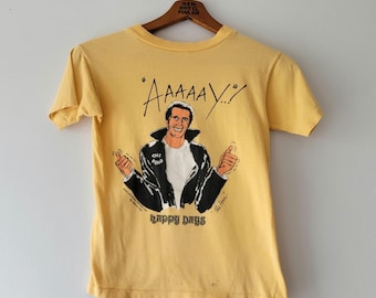 Medium Vintage 70s Happy Days the Fonz Graphic T Shirt Mayo Spruce