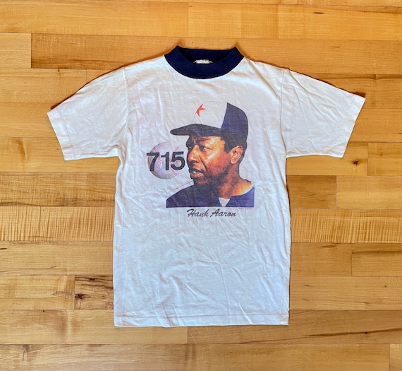 Vintage 70's Hank Aaron Rare Ringer T-Shirt - image 1