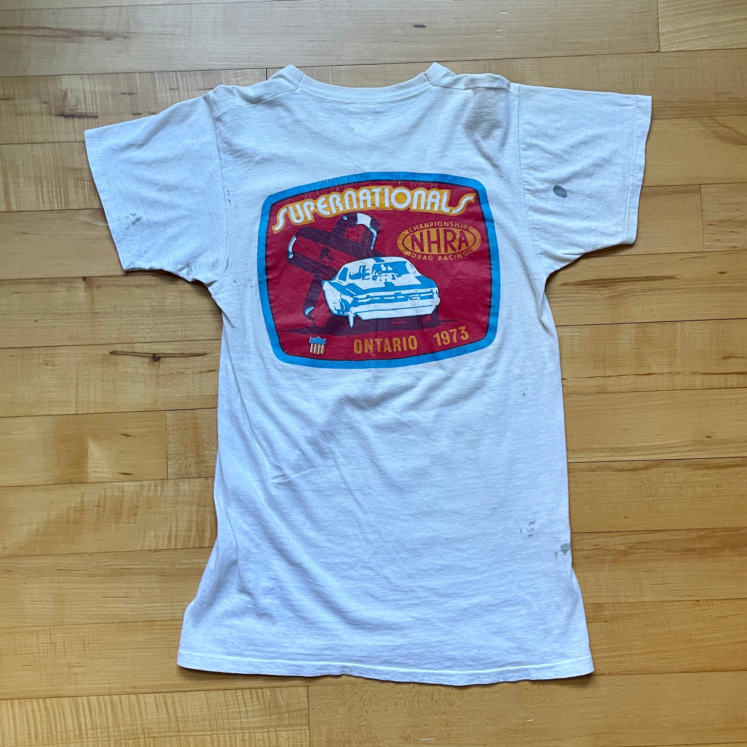 Vintage DRAG Race T-shirt SUPERNATIONALS ONTARIO 1970 