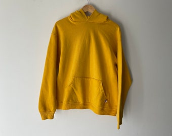 80s yellow hooded sweatshirt