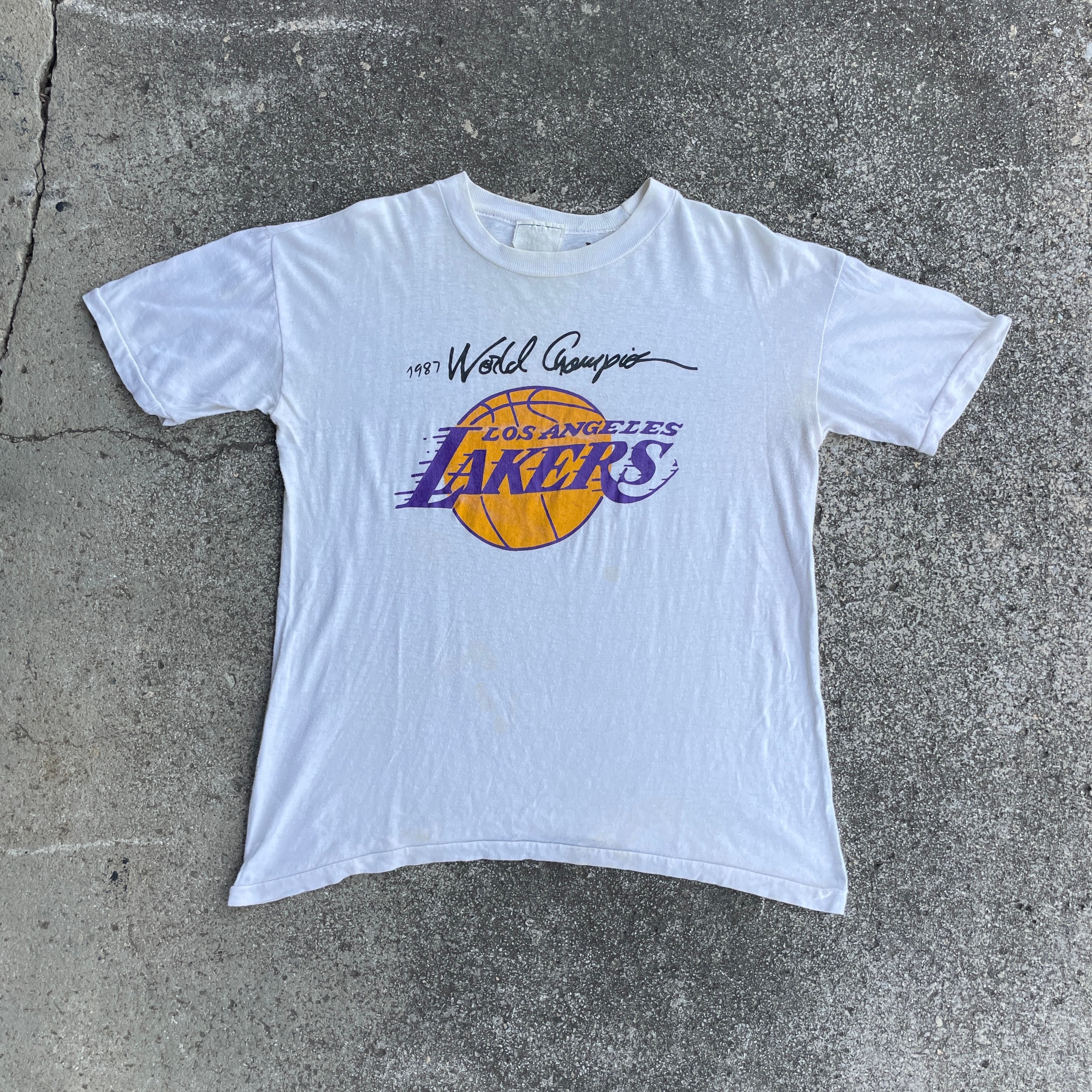 Vintage LA Lakers 1987 World Champ T Shirt NBA Caricature T 