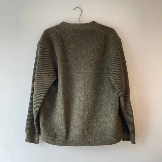 vintage 60s green wool cardigan - image 3