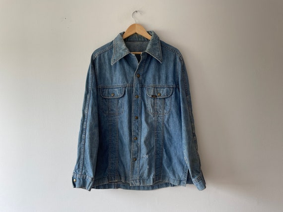 70s lee denim long sleeve shirt - image 1